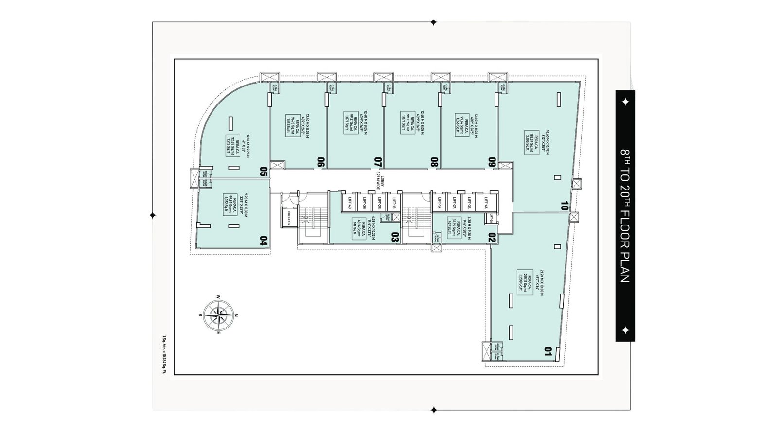 Labdhi-Codename-BKC-South-Typical-Floor-Plan-8th-to-20th-Floor